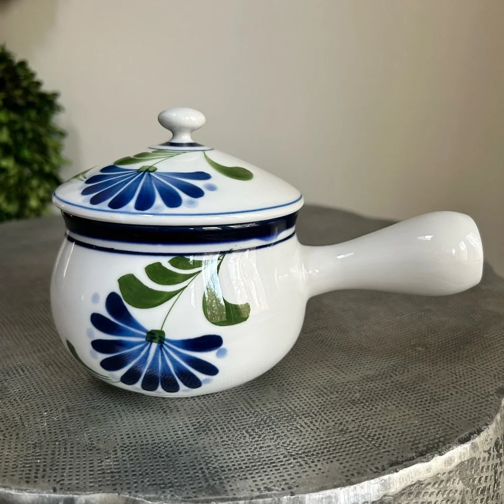 Dansk ~ Handpainted Sage Song Individual Casserole Baking Dish with Lid